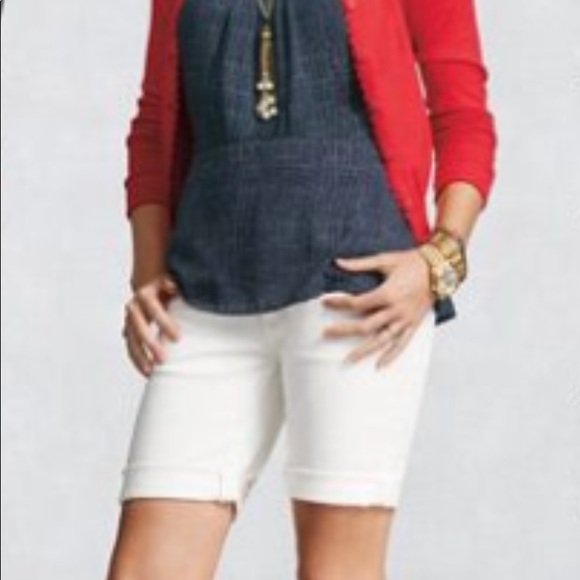 Navy dotted peplum tank blouse -size 8 - Picture 8 of 13